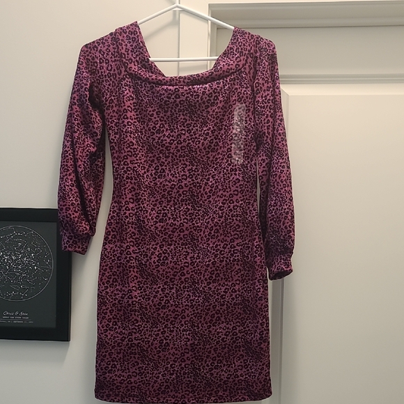 Va Va Voom Dresses & Skirts - Va Va Voom Pink Cowl Neck Sheath Dress with Cuffed Sleeves